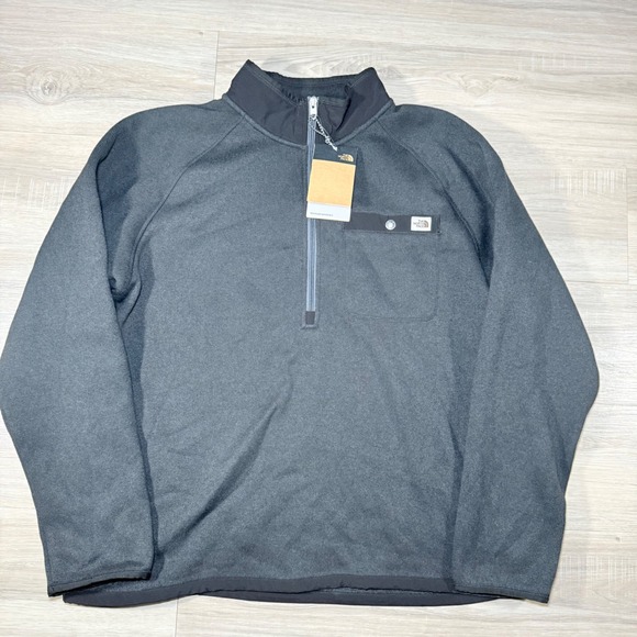 The North Face Gordon Lyons  Black Heather Quarter Zip Pullover Jacket Size XL - Picture 1 of 8